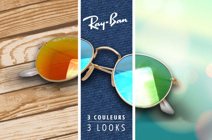 Ray-Ban Round Metal Flash lenses : 3 coloris / 3 looks